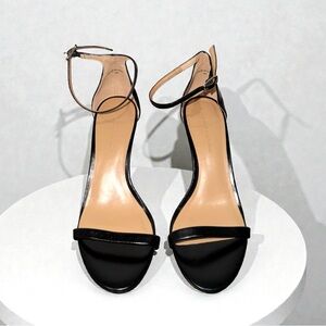 Banana Republic NWOT Elegant Black Leather Ankle Strap Open Toe Heels